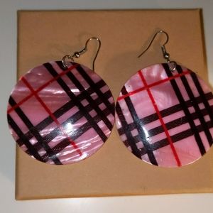 Pink Multi Color Shell Earrings